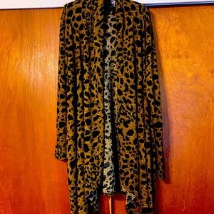 Leopard Print Long Sleeve Cardigan 3x with pockets
